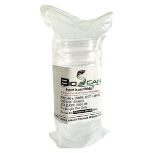 จานเพาะเลี้ยงเชื้อพลาสติกปราศจากเชื้อ Sterilized Petri Dish Plastic, Polystyrene (Standard)  60x15 mm ยี่ห้อ BIOSCAN